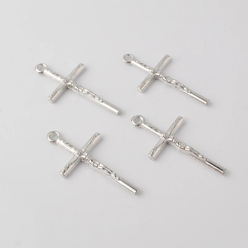 ACR024 Custom Orthodox Religious Catholic Metal Cross The Silver Plated Jesus Crucifix for Rosary Necklace Making