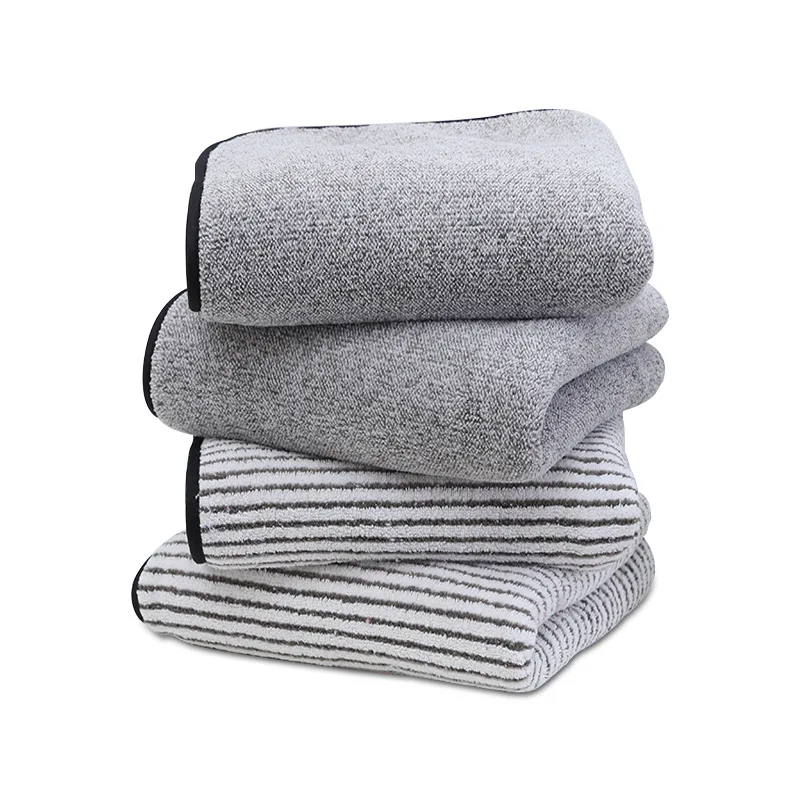 
 35*75cm Customize Logo Bamboo Charcoal Fiber Super Soft Eco-friendly Material Bath Face Cleaning Towel  