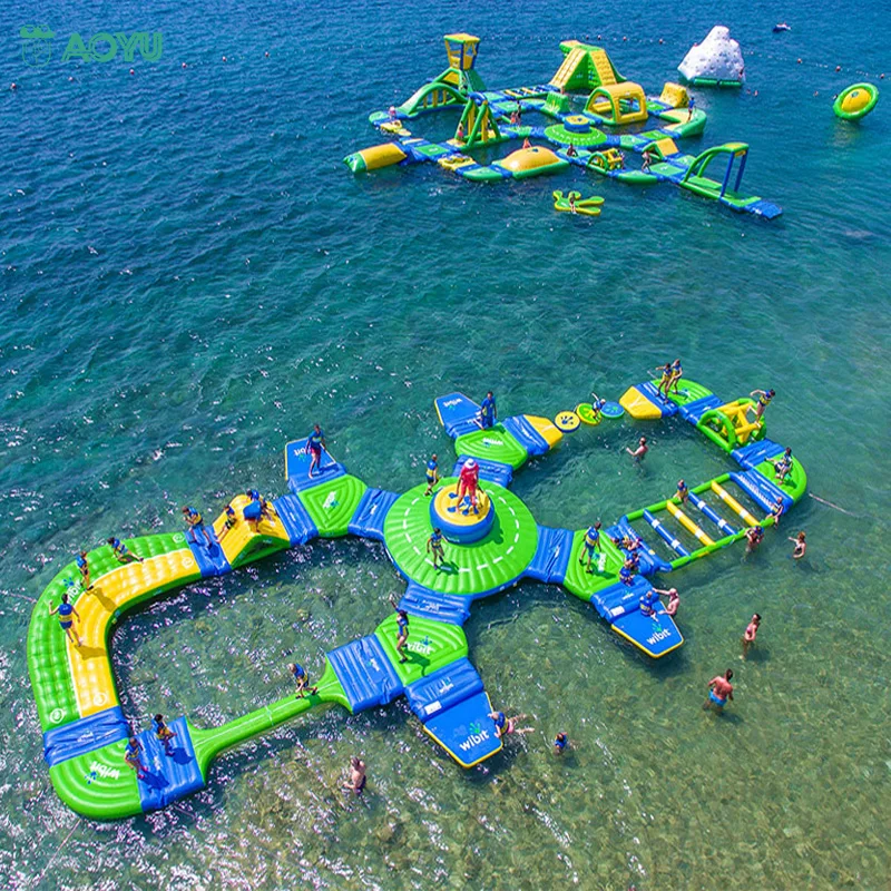 AOYU Commercial Customized Giant Sea Aqua Park Water Play Equipment Child Adult Floating Slide Equipment Inflatable Water Parks