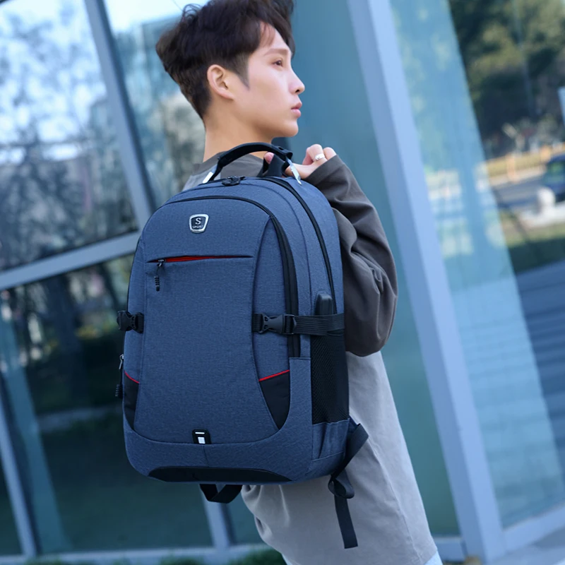 fashion style computer cases 15.6 inch stylish notebook toploader laptop portable backpack with coded lock black racing bag