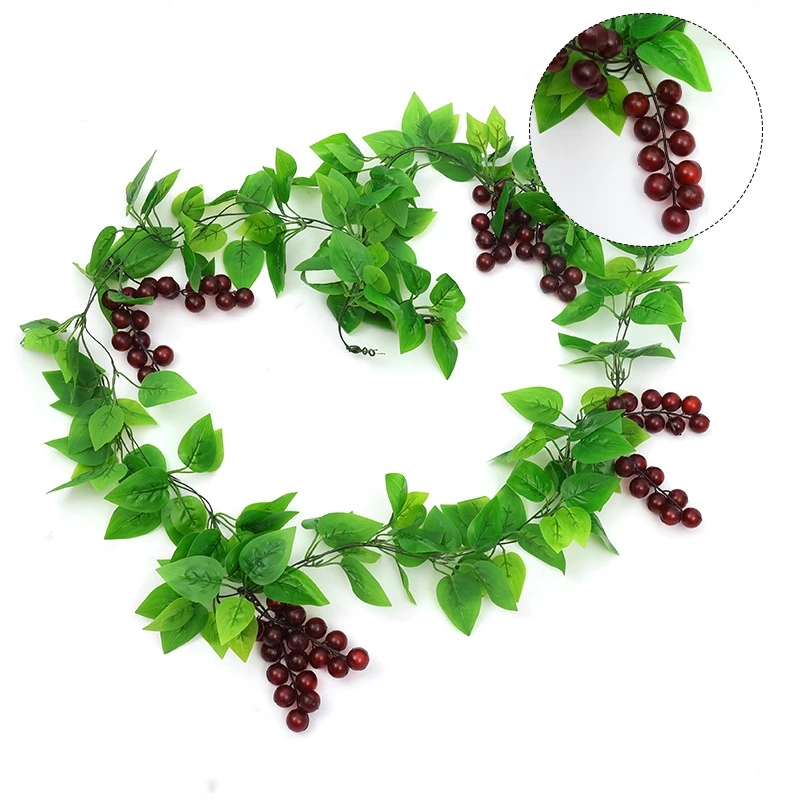 Yopin-2326 Hot Sale Artificial Real Touch Grape Fruit Vine For Home Decoration