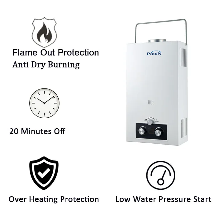 Portable Propane Water Heater and Shower Pump Compact Street Cleaning and Shower System