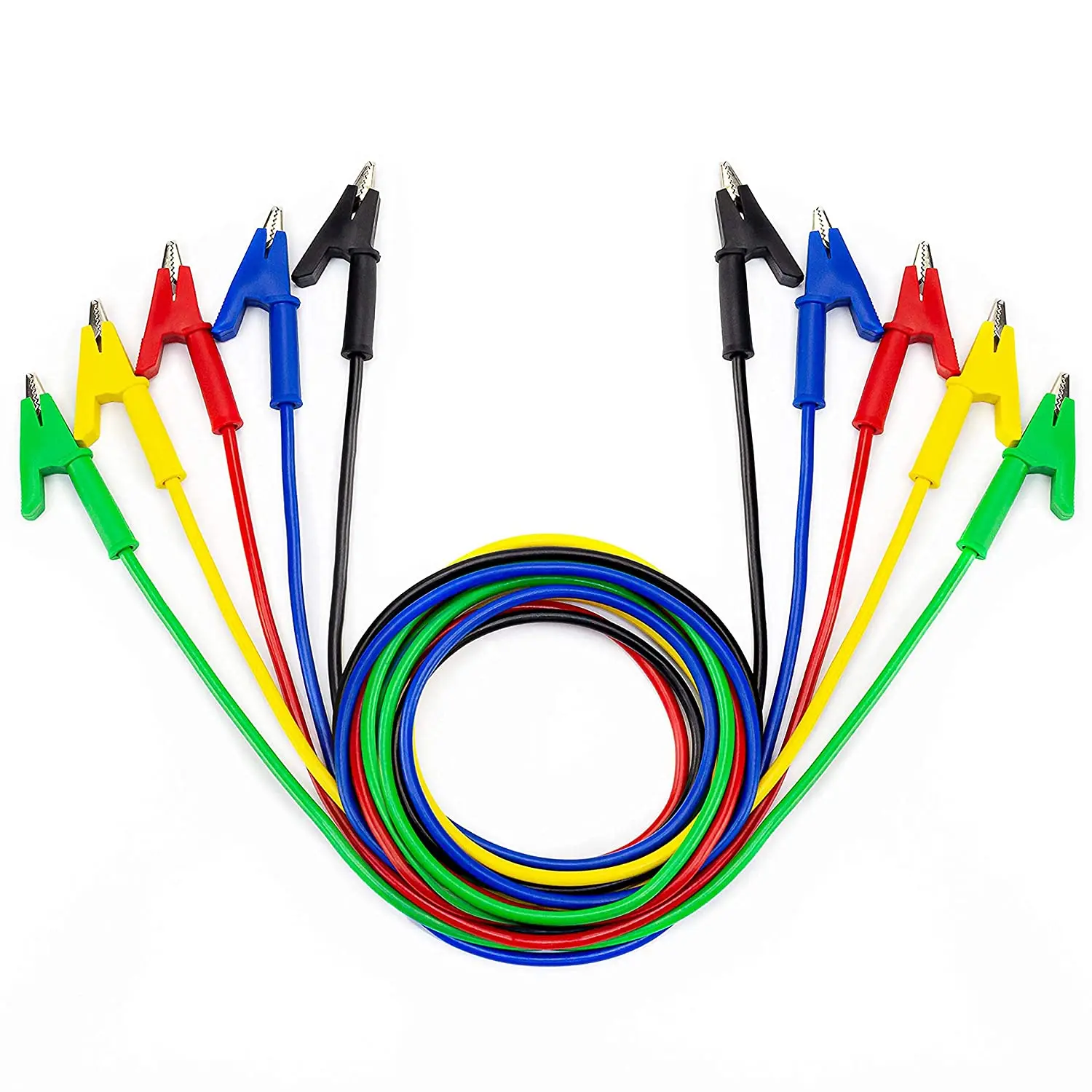 Max.3000V/20A медная проволока и никелированные медные двухсторонние зажимы типа крокодил электрические испытательные выводы для измерения и тестирования