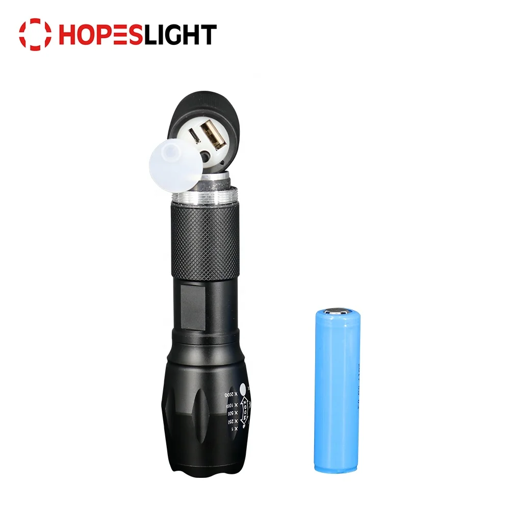 
Manufacturer supply pocket portable 18650 battery USB rechargeable mini super bright led flashlight 