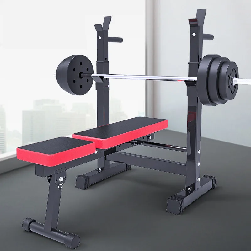 Тренажерный зал, плоский стенд, набор для прессования, тренажерный зал, весовая скамья с штангой, многофункциональная весовая скамья