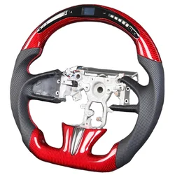 Перфорированный кожаный руль из углеродного волокна со светодиодом для Infiniti Q50