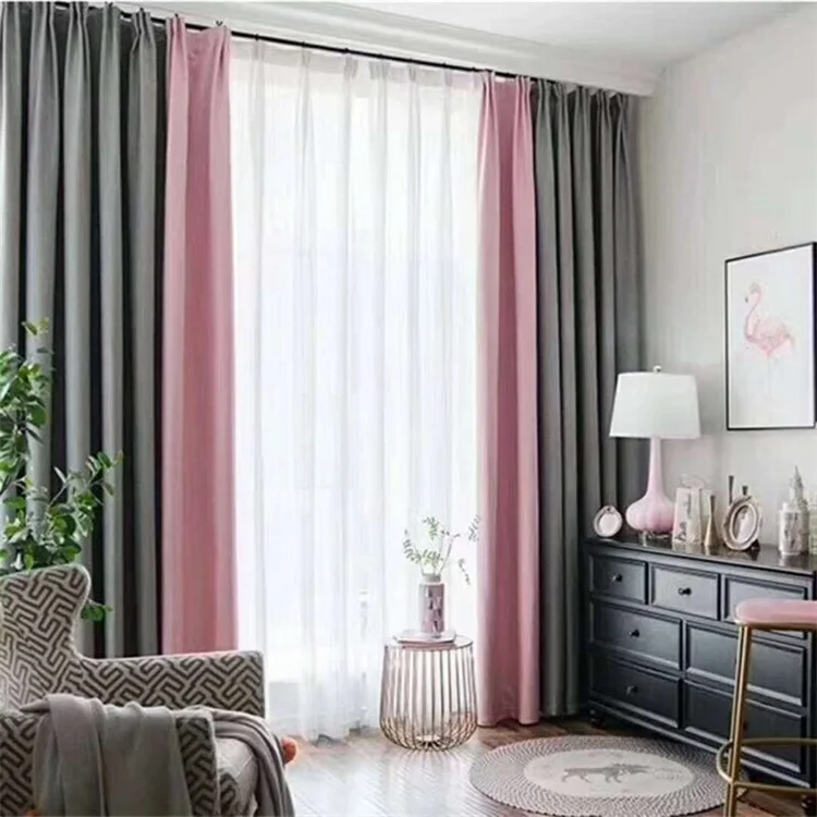 100% Blackout Curtains Sliding Door Curtains with Clip Rings Linen Textured Patio Door Curtain for Sliding Door Room Divider Cur