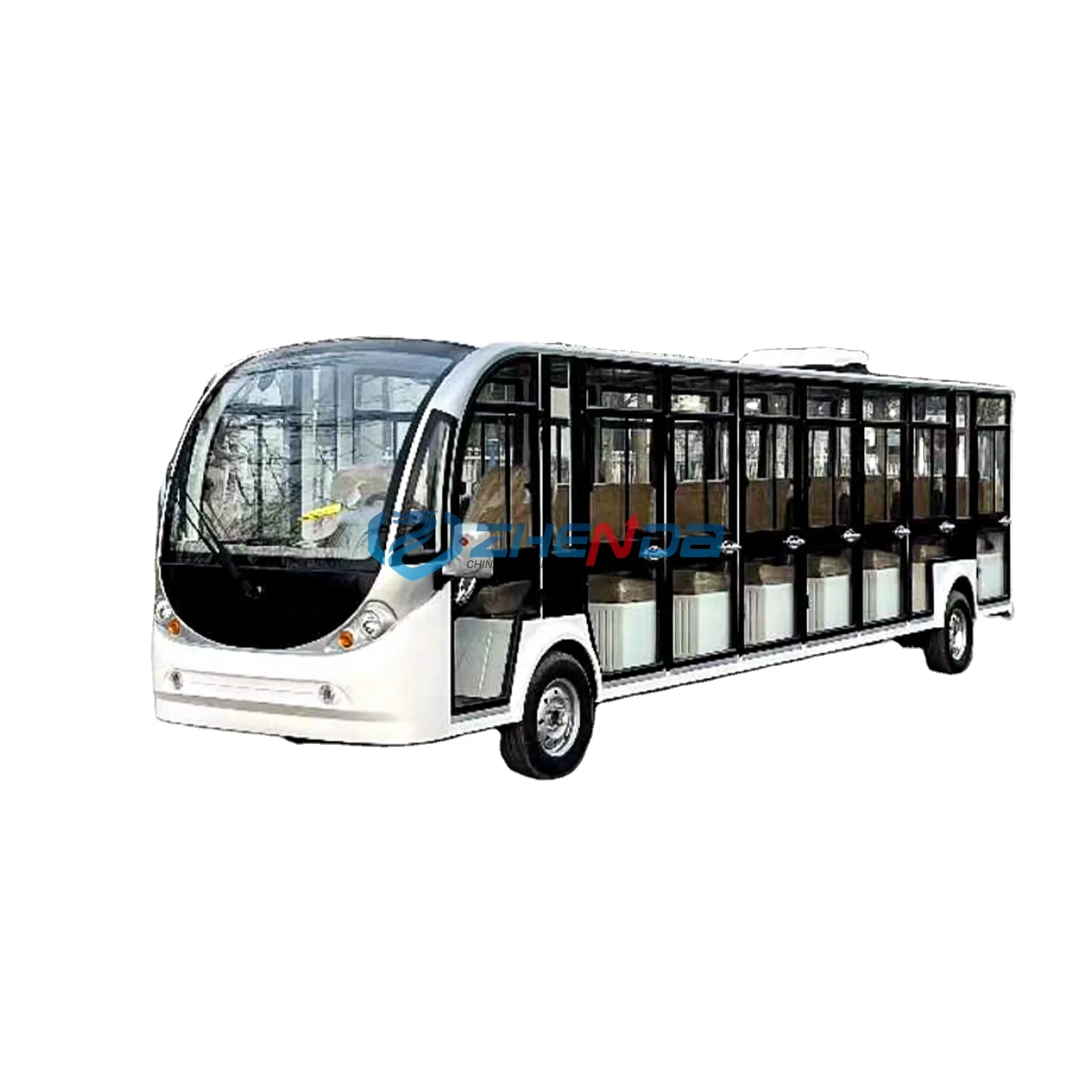 New style Bus 14 Seater Sightseeing Car Enclosed Door with Air Conditioner Luxury Bus on Sale