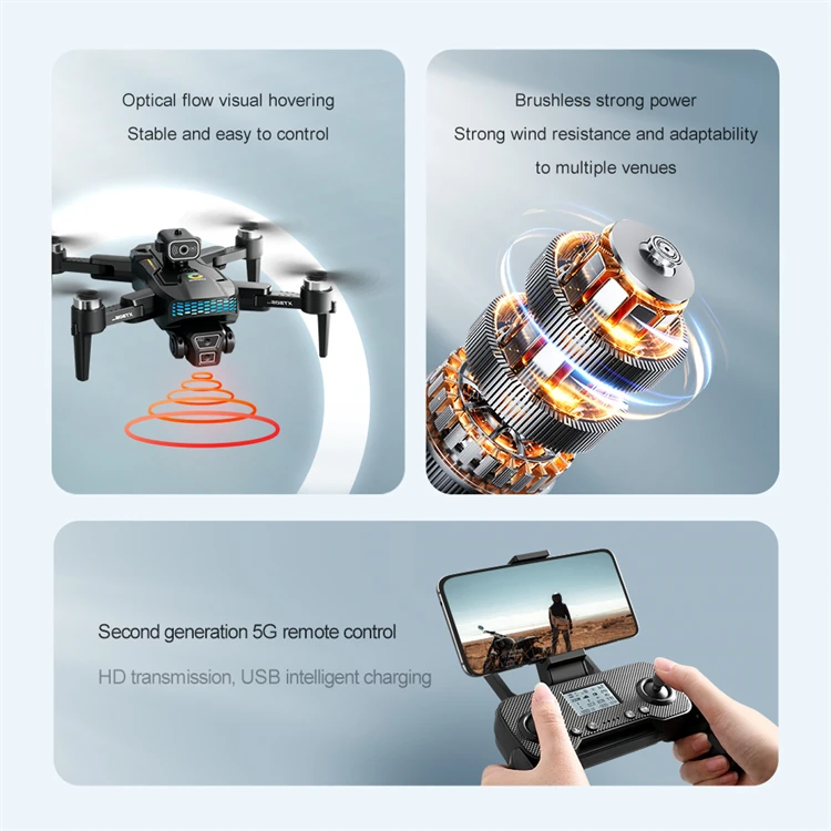 Двойная Wi-Fi воздушная камера GPS Интеллектуальный возврат 5G цифровая передача изображения бесщеточный жест складной Дрон 4K профессиональный