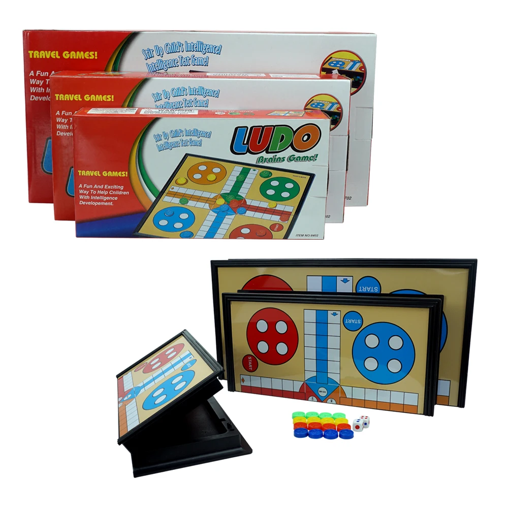 Factory hot selling cheap flying ludo chess game set three sizes magnetic folding chess board game for wholesale