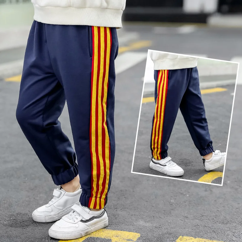 
DRFF1912A04 Retail Sale Boy Cotton Pants For 3-12 Years Solid Boy Casual Sport Pants Jogging Kids Children Trousers 