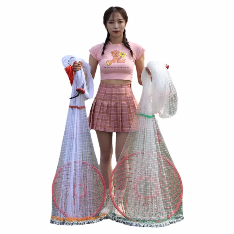 Factory direct sales portable outdoor fishing cast net perfect frisbee design, American fishing cast net