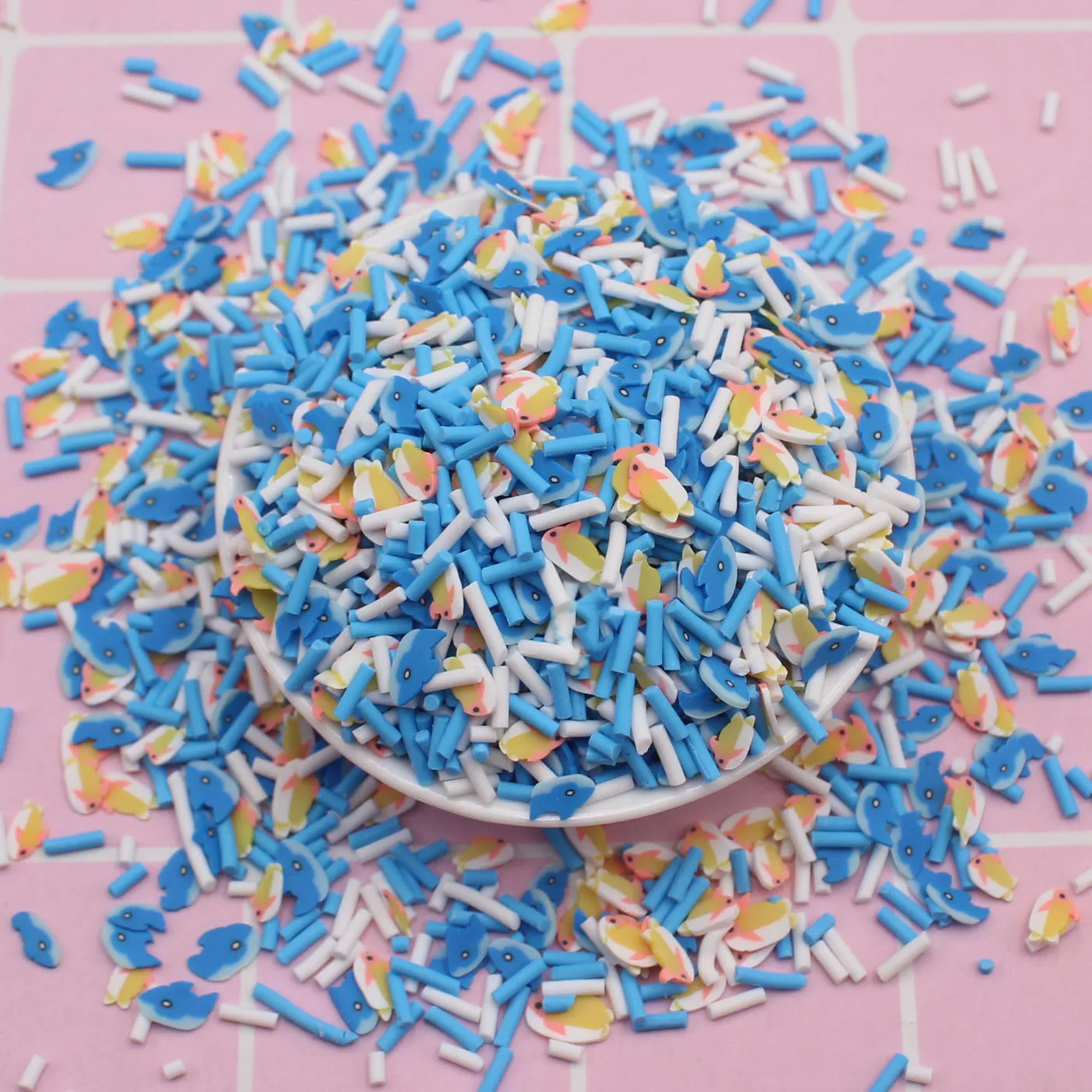 Wholesale 1kg Slime Decoration Accessories Fish Paws Fruits Hearts Polymer Clay Slices Miniature for DIY Crafts