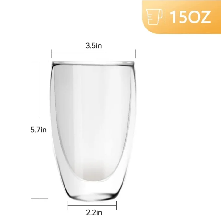 Drinkware custom printed Manufacture Double Wall Glass Mugs Tea Cups Water Cup Coffee Cup