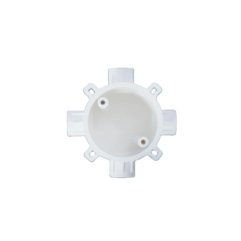 High Quality CPVC Four Way Deep Round Junction Box for electrical conduits