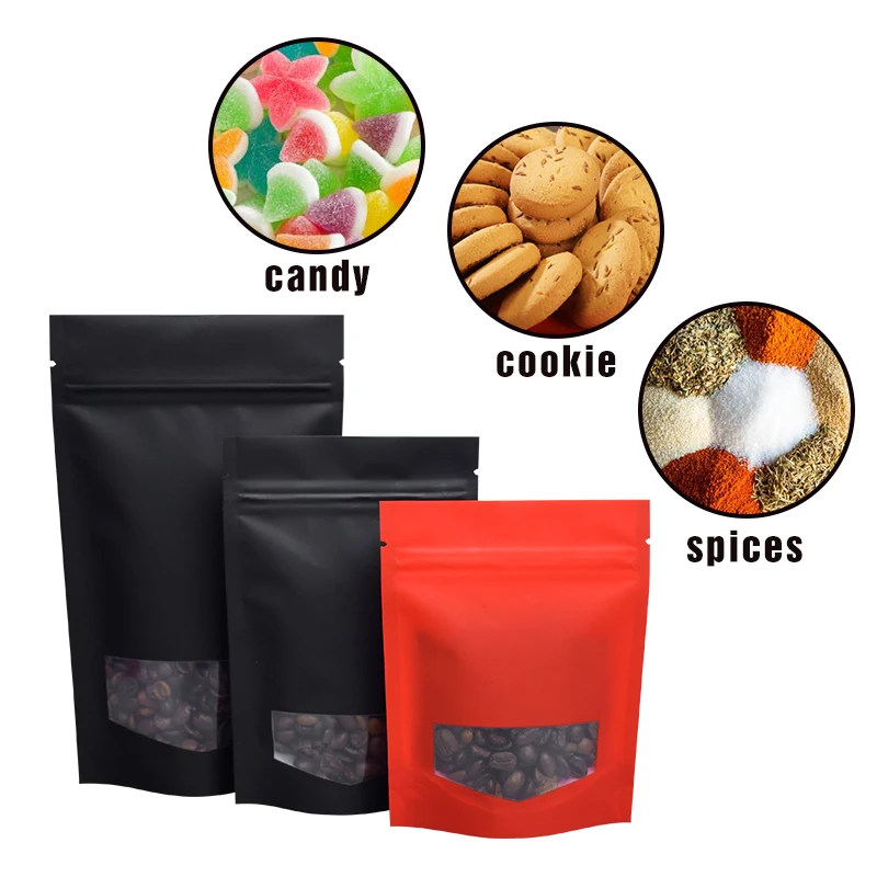 Factory custom transparent recyclable spices food plastic ziplock mylar stand up pouch With handle