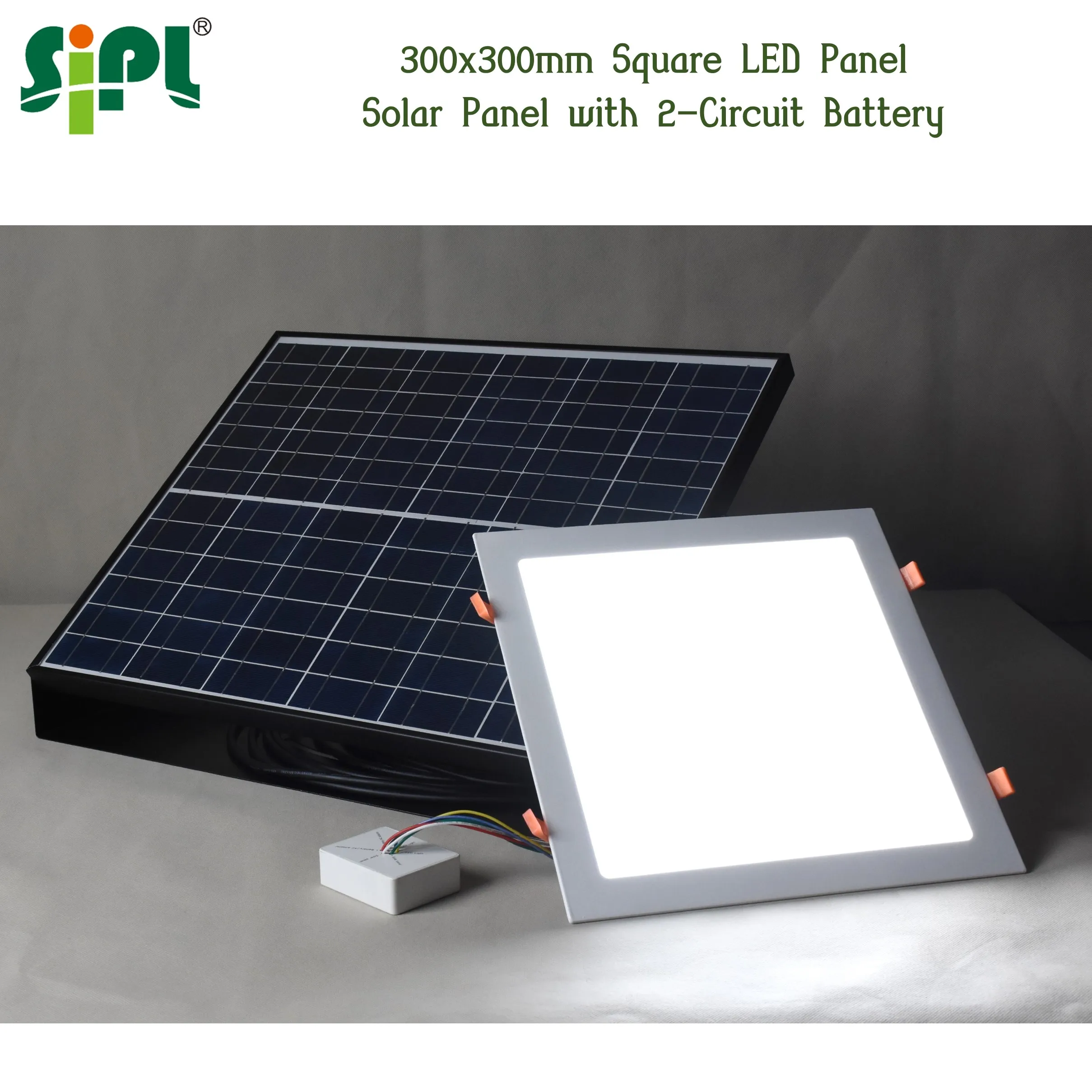40W Day Night Solar AC DC Lighting 300mm Square Type Shaftless LED Skylight Pure White Color Wall Lamp Ceiling Panel LED Light