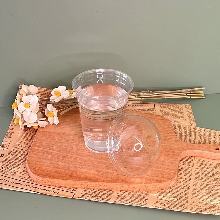 Custom Logo PP Printed Reusable 16 OZ Disposable Plastic Cup Clear Plastic Smoothie Cups With Lids For Wholesale