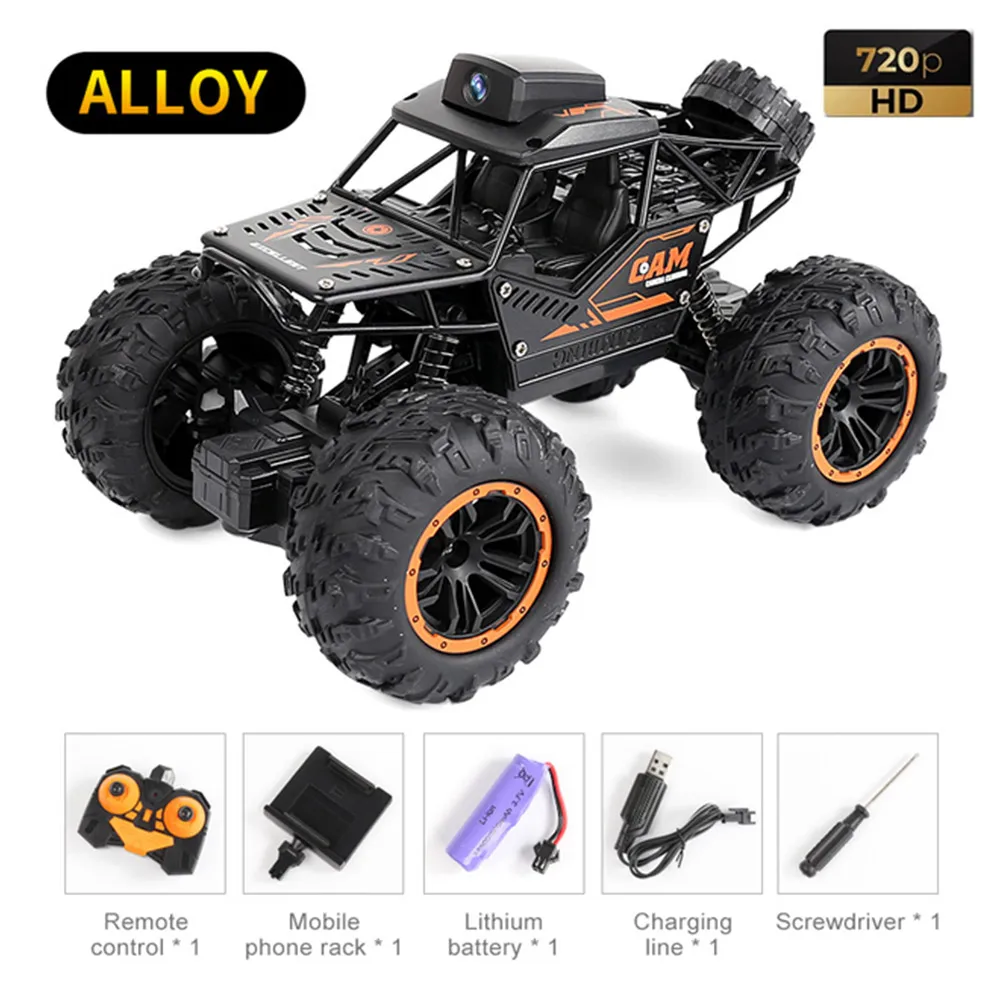 2.4GHz 1/20 Remote Control Car 4Wheel Rock Crawler Truck Toy Spy RC Car With WIFI Camera HD 720P