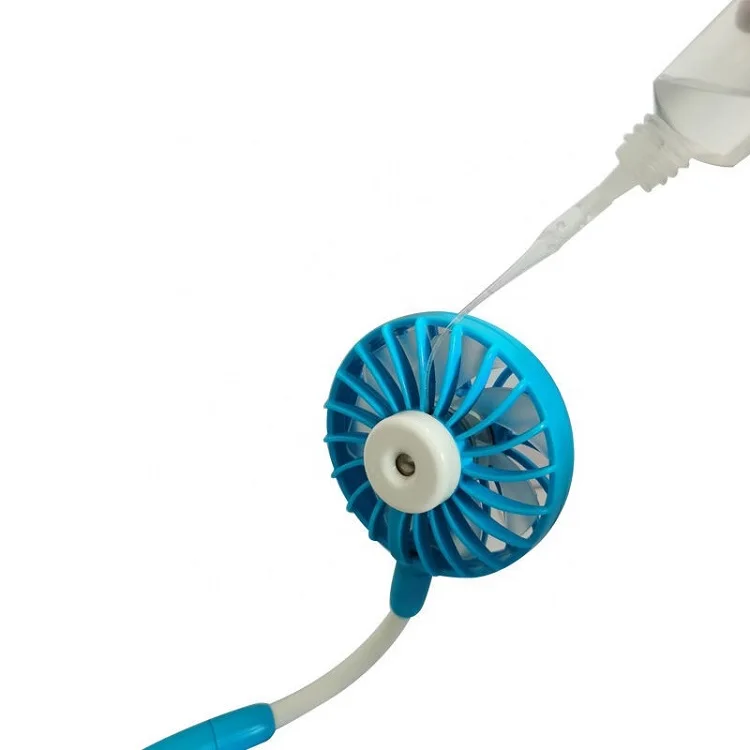 
2020 New Cooling Water Spray Mist Mini Usb Rechargeable Led Neckband Fan Hands Free Humidifier Neck Fan For Sports Home Office 