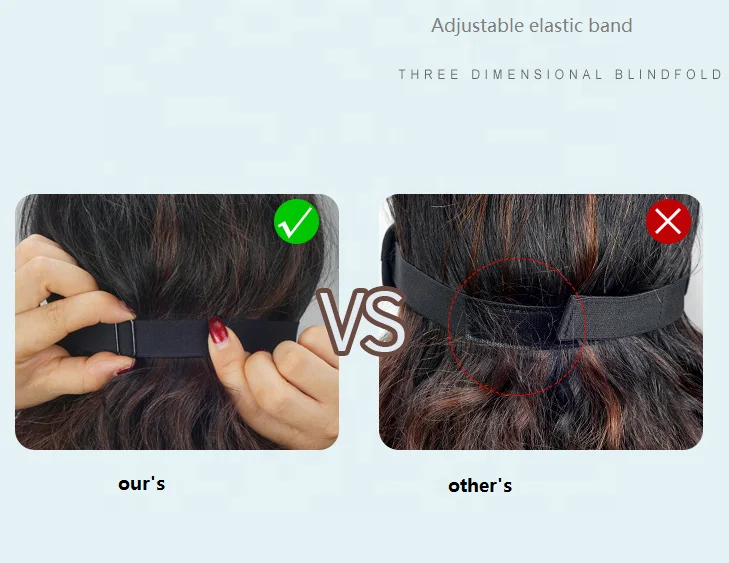  High quality Zero Pressure Cotton Sleep Mask Adjustable Eye Cups Eyeshade 3D