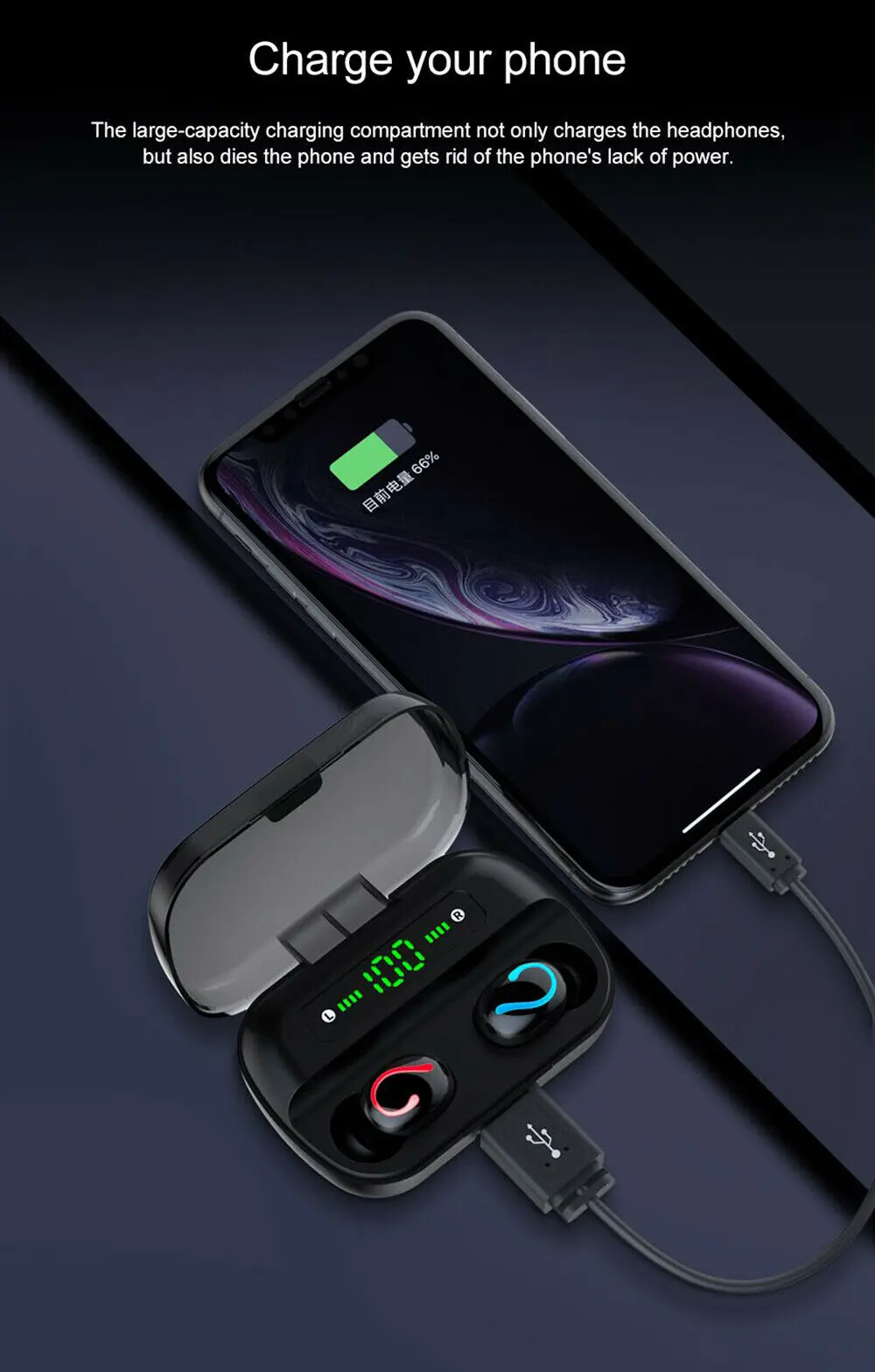 Q61 BT V5.0 Headset TWS Wireless Earphones Earbuds Stereo In-Ear Headphones