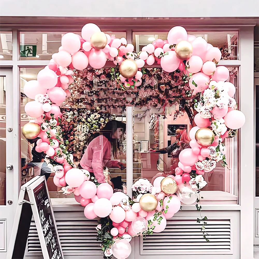 Balloon Column Arch with Base Heart Shaped Stand Frame Display Kit for Wedding Birthday Party Background Decor Supplies