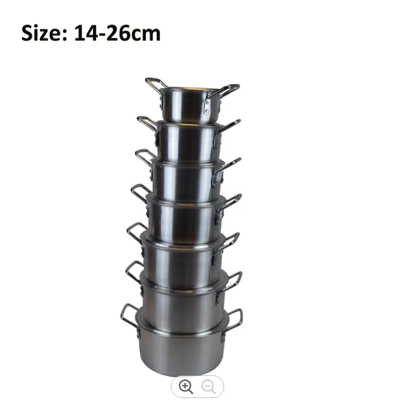 7pcs/set Thick Aluminum Cauldron pot set multi-purpose sanding cooking pot