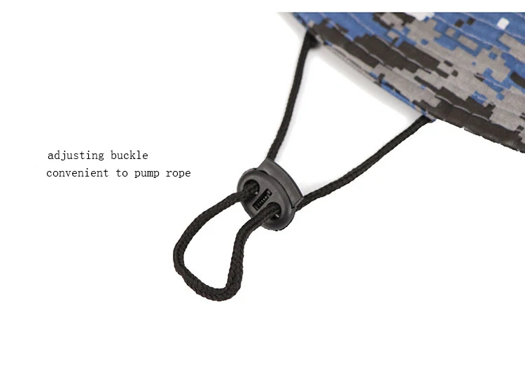 Sun Protection Fold brim Flat Top Mesh Camouflage Boonie Bucket Hat cap with string