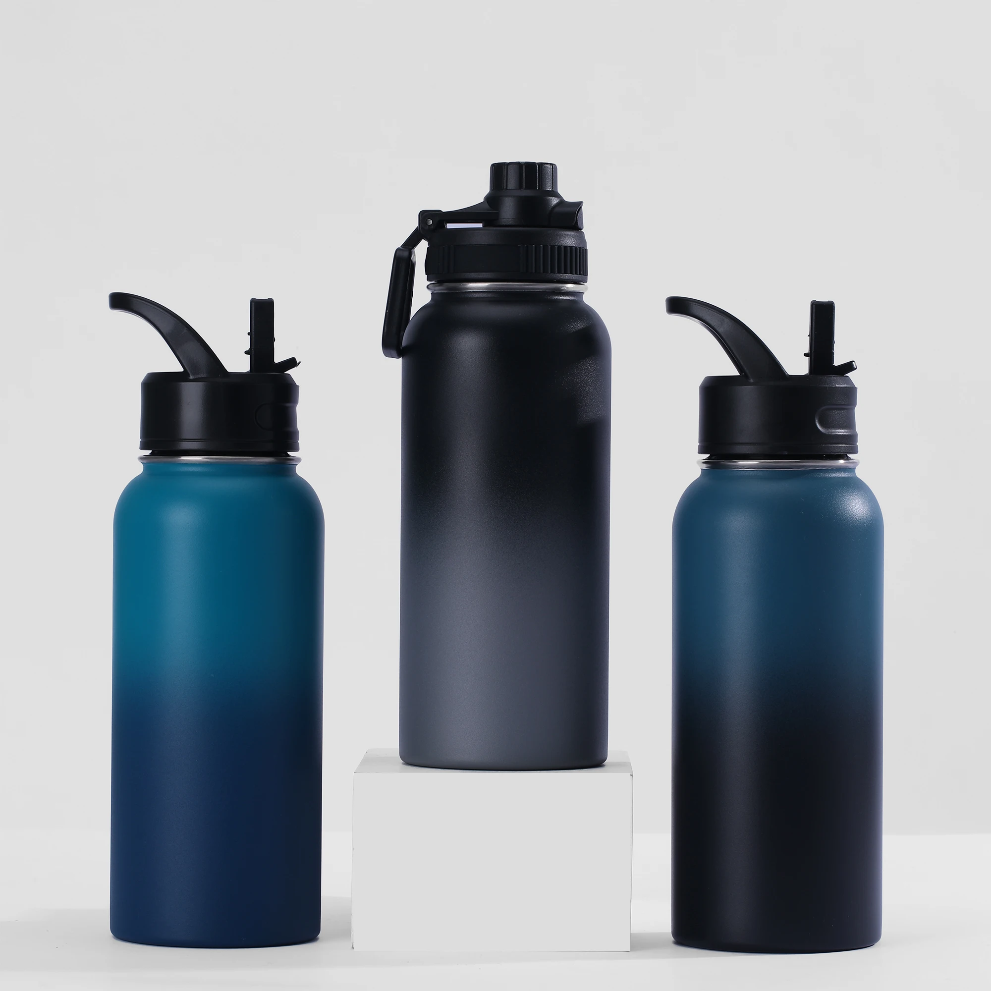 Спортивная бутылка для воды фляга из нержавеющей стали с ручкой большая емкость 32 унции 64 уличная двойная стена