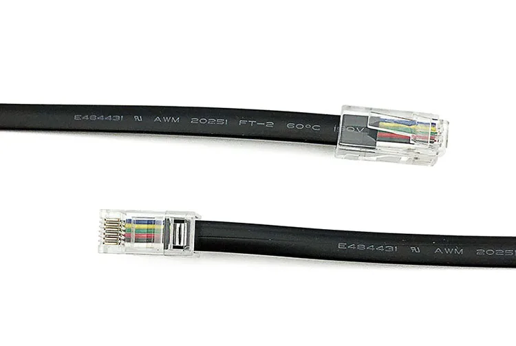 Телефонный Шнур UL20251 AWG 28, черный плоский провод с модульными разъемами RJ12 6P6C, длинный корпус, длина конца 1 метр/3,28 фута