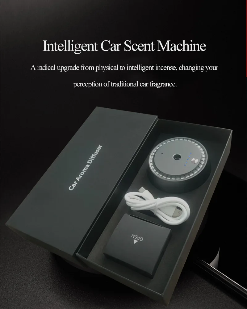 Smart Ultrasonic Car Portable Aroma Diffuser Aromatherapy Machine Starts Automatic Spray Metallic Texture for car