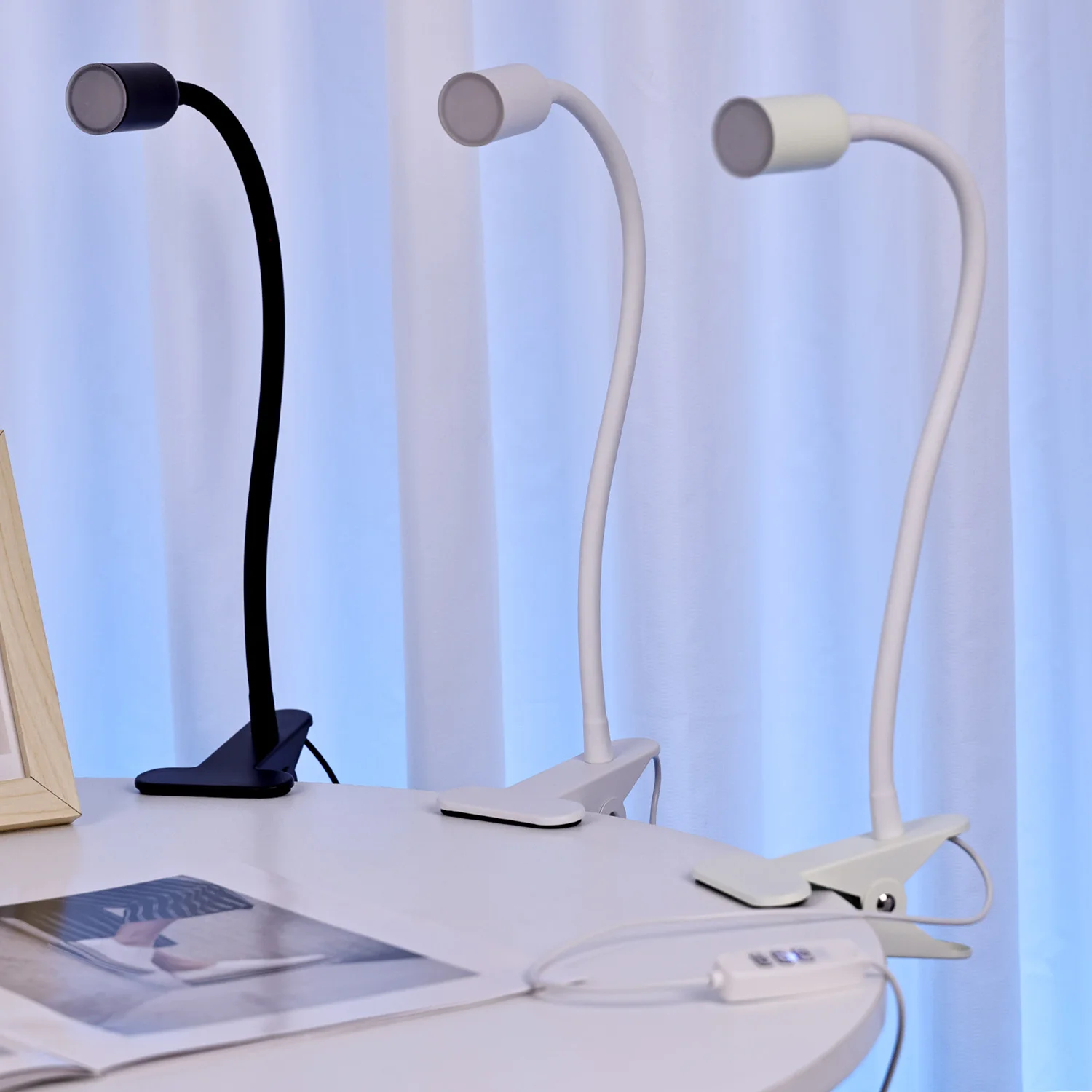 Modern Rechargeable metal LED Reading Book Led reading Lights foldable battery bedside Lamp With Clamp Lamp