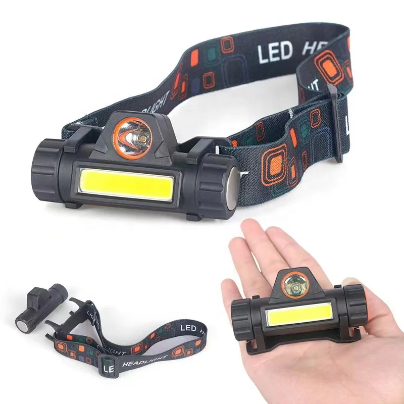 Head torch head lamp lantern light usb rechargeable 3w xpe cob led headlamp for camping hiking emergency power led headlamps