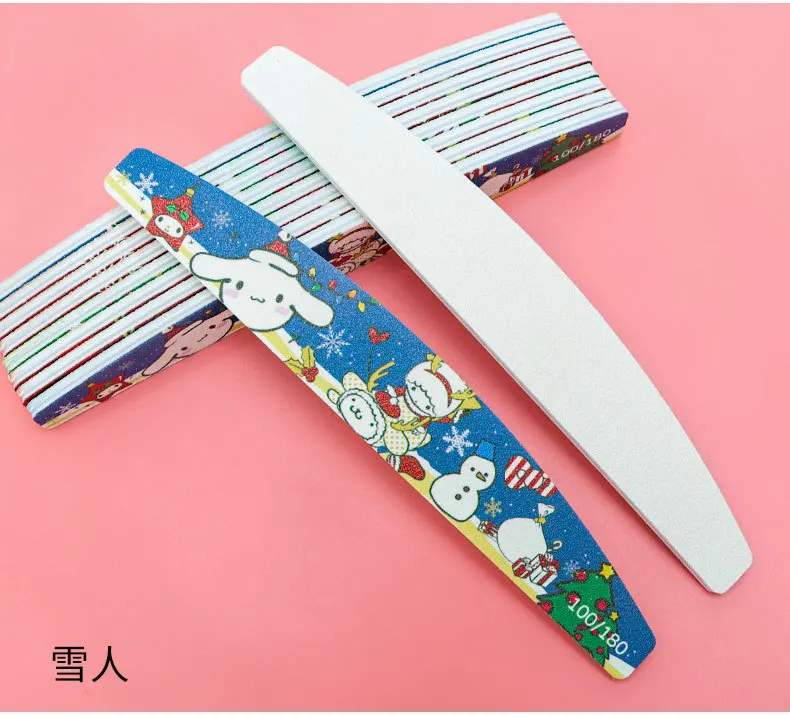 Professional nail file double side disposable manicure christmas nail files gray washable nail files 100/180
