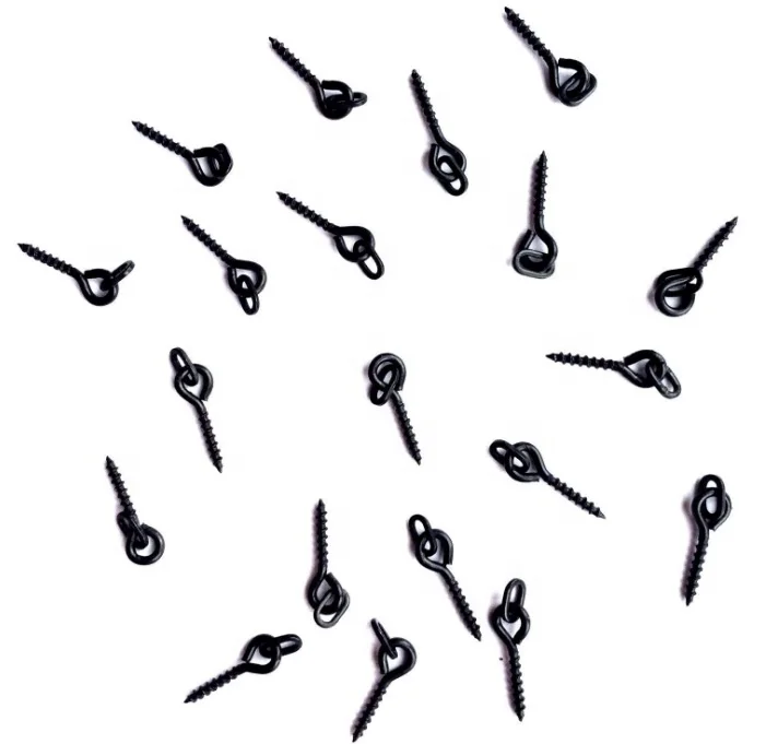 Matt Black Pellet Holder Bait Stop Carp Fishing Boilie Screw Bait Screws for Carp Hair Rigs Hooks Carp Fishing Terminal Tackle