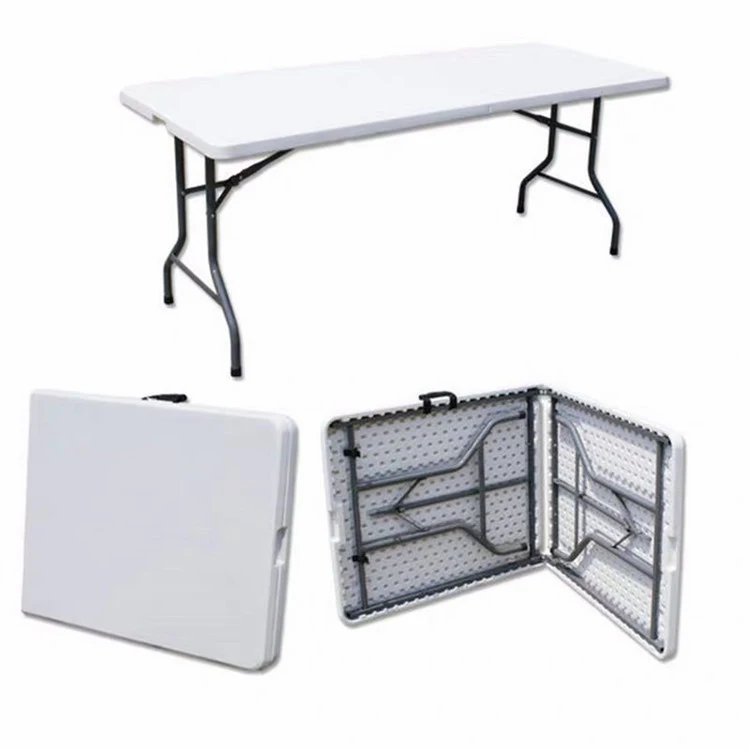 Hot sale outdoor portable popular white plastic table HDPE plastic folding table
