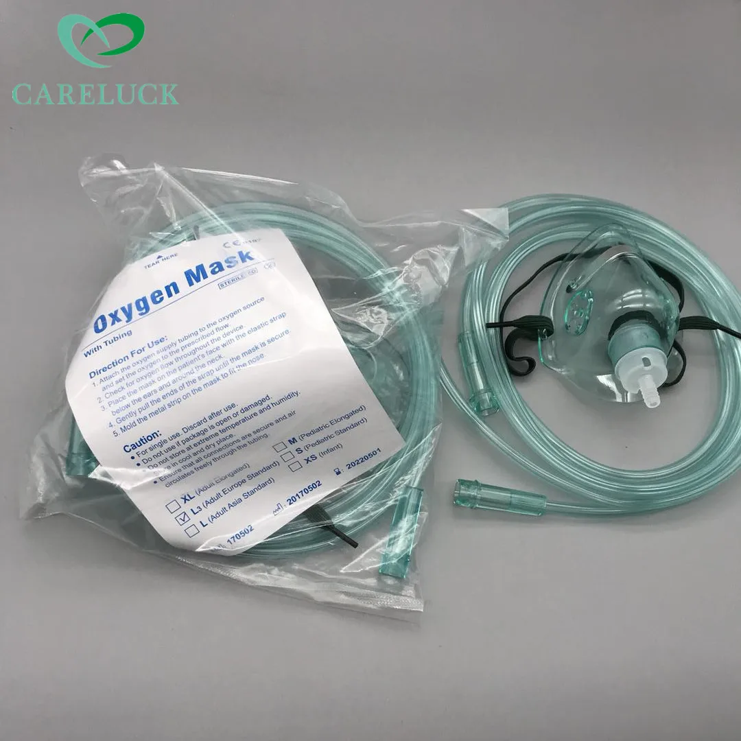 Pvc Disposable Medical Non-Rebreather Portable Oxygen Cylinder Mask Hyperbaric Chamber Oxygen Mask Snorkel Mask Oxygen