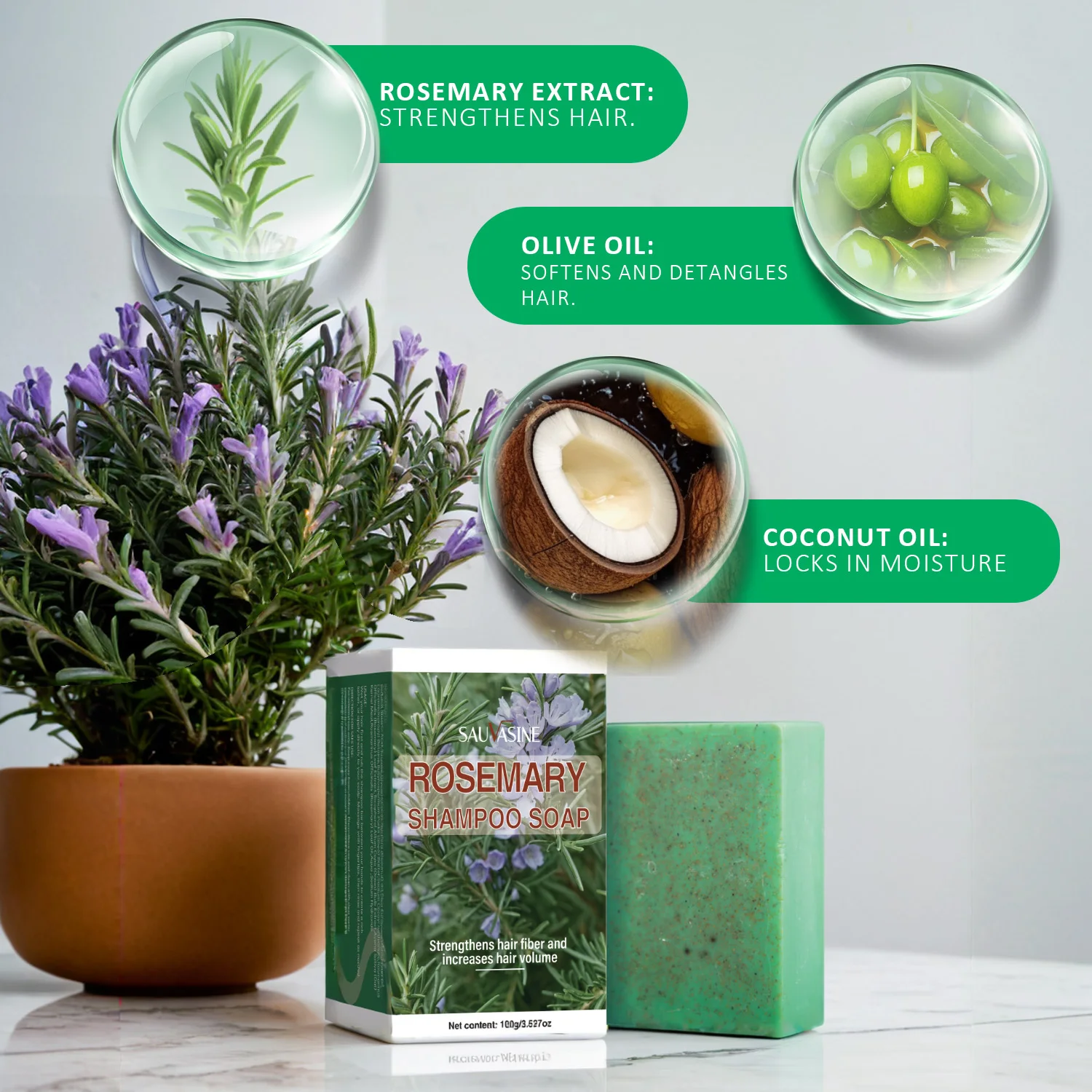 Lanthome Hot-Selling Hot Product Hair Care Soap Moisturizing Moisturizing Rosemary Shampoo 100ML