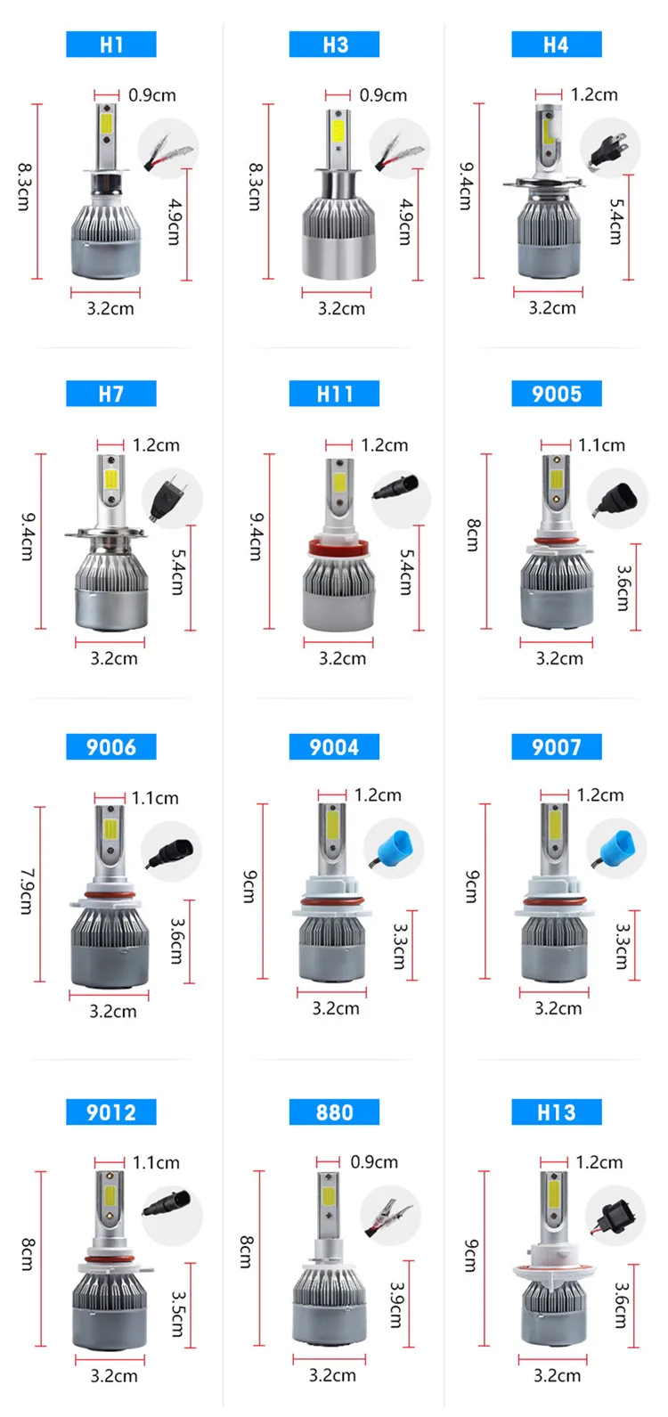 Factory Price Led Dual Color C6 Golden Body 881 880 Cob Led Chip 6000K 65000K Suitable For Cars