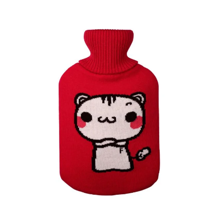 New Hot Water Bag Bottle Cartoon Knitted Cover Large Size Christmas Patterns Hot Water Container 20 - 99 pieces