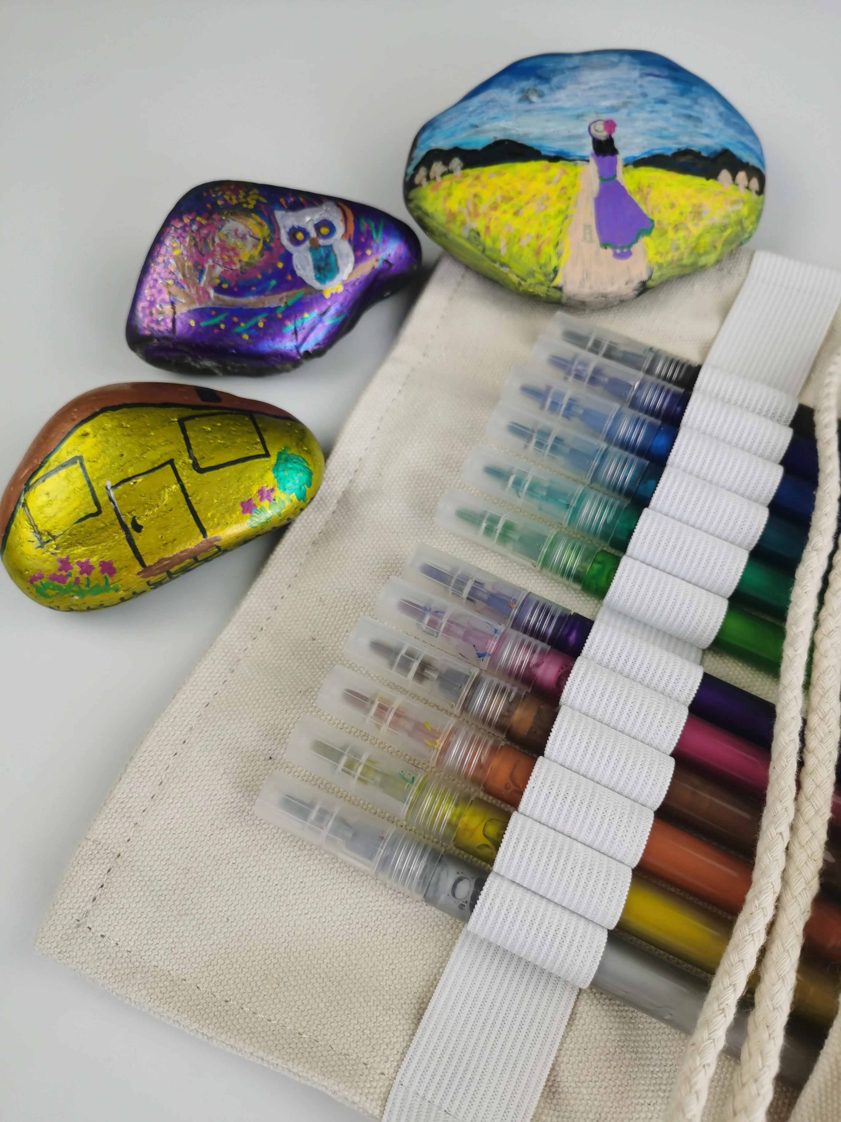 Custom 12 Color Glitter  Metallic Color DIY Gold Permanent Acrylic Paint Markers Artist Drawing  Pen