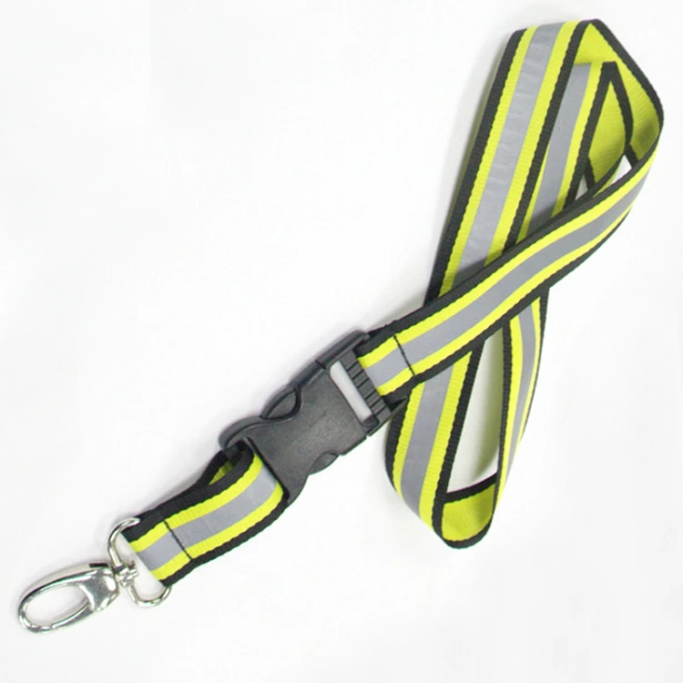 Double layers personalised custom lanyard with reflective strip