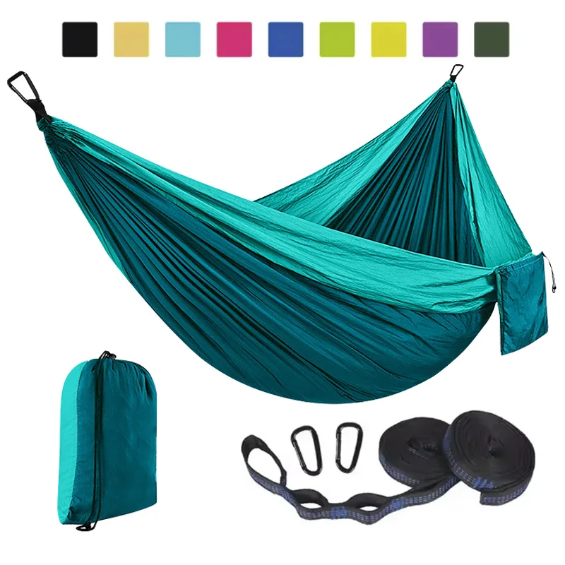 Top Quality  3 Seating Capacity Portable Camping Hammocks Nylon Outdoor Bed Hanging For Hiking Travel Backpacking