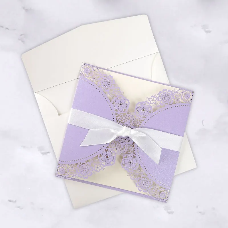 Приглашение на свадьбу, бумажная пригласительная открытка с лазерной резкой, Детская день рождения, пригласительная открытка