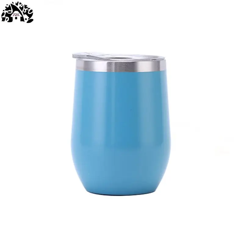 Wholesale 12oz Custom logo Eggshell Gift cups Double stainless steel wine glasses portable egg pot belly cups