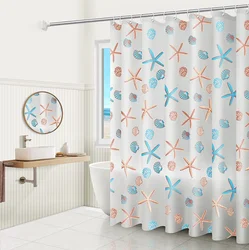 Custom Personalized Digital Printing Shower Curtain Fabric Solid Color Bathroom Shower Bath Curtain Film