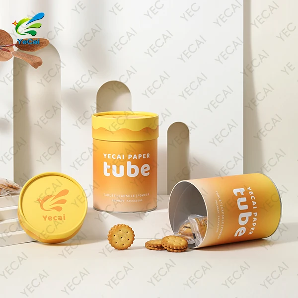 slimming capsule powder storage container eco-friendly cardboard coffee bean red tea powder drink powder gift round paper pack