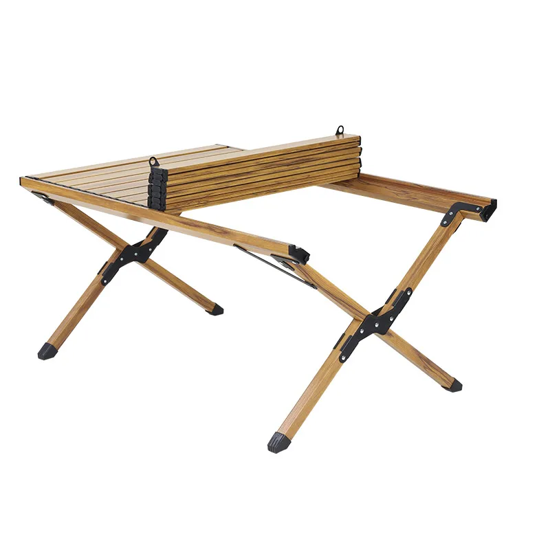 Wholesale Customized Tianye New Design Foldable Wood Grain Aluminum Egg Roll Table For Camping