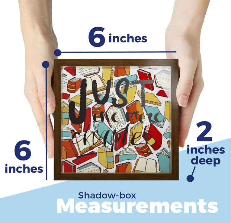 Customized Book Lovers Gifts Shadow Box Wooden Keepsake Wall Decor for Readers Reading Gift for Bookworm Solid Wood Money box